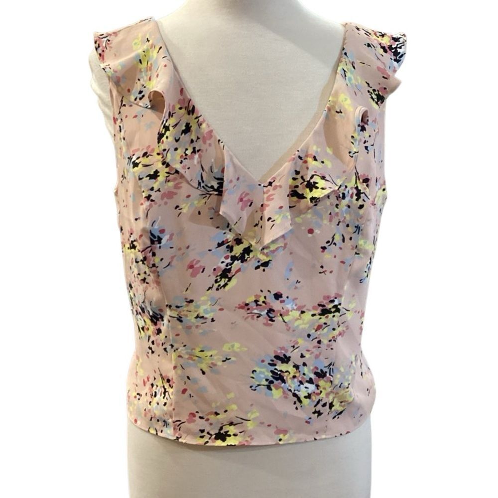 NWT White House Black Market Ruffle Bodice Top Size 10